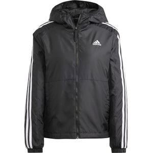 adidas Дамско яке adidas Womens 3 Stripe Essential Water Resistant Wind Resistant Long Sleeve Puffer Jacket - Black/White