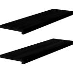 vidaXL Прозоречни первази, 2 бр, кафяво-черни, 90x25x2 см, дъб масив (4009183)