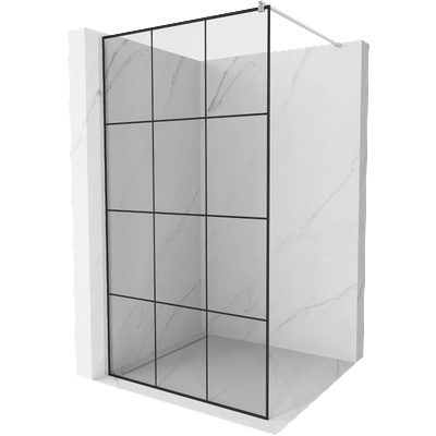 Mexen Kioto душ преграда Walk-in 110 x 200 см, черна решетка 8 мм, хром - 800-110-101-01-77 (800-110-101-01-77)