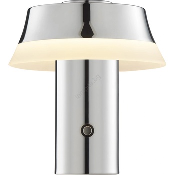 Brilliant - LED настолна лампа KINICH с докосване, димер и акумулатор, LED/2, 5W/5V 2700K, лъскав хром (BI0324)