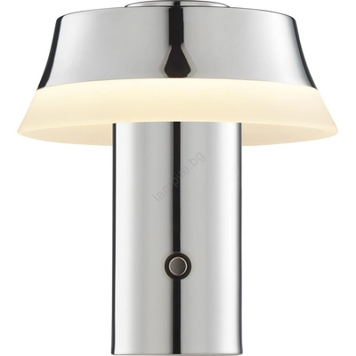 Brilliant - LED настолна лампа KINICH с докосване, димер и акумулатор, LED/2, 5W/5V 2700K, лъскав хром (BI0324)