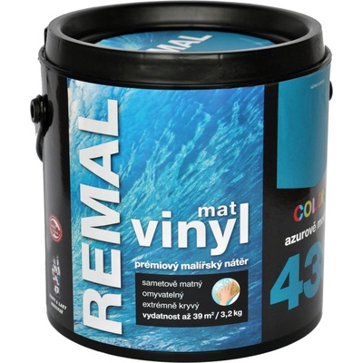 Barvy a laky Hostivař REMAL vinyl color 430 azurově modrá 3,2 kg