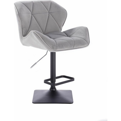 LuxuryForm Design Milano Velur na čiernej hranatej podstave svetlo šedá
