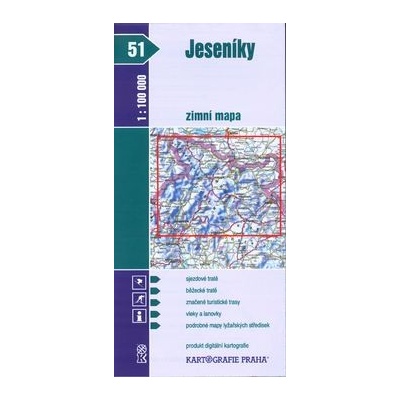 Jeseníky zimní mapa 1:100 000