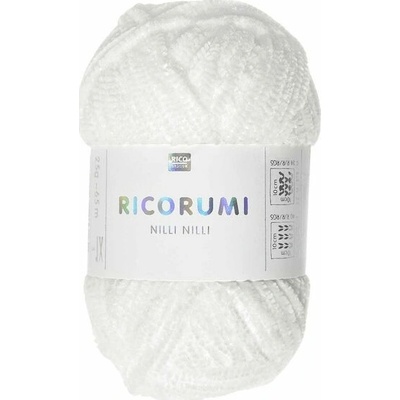 Rico Design Ženilková priadza Ricorumi Nilli Nilli odtieň 001 biela - 1 ks