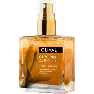 Olival Magical Gloden Oil multifunkčný suchý olej s trblietkami na tvár telo a vlasy 50 ml