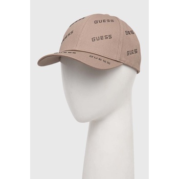 Guess Памучна шапка с козирка Guess в кафяво с апликация V4RZ03 WFKN0 (V4RZ03.WFKN0)