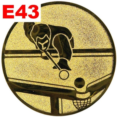 Emblém E43 KULEČNÍK umístění na sportovní pohár nebo medaili 25 mm