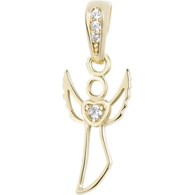 Zlatnictví Zlatíčko Zlatý přívěsek andílek se zirkony P10