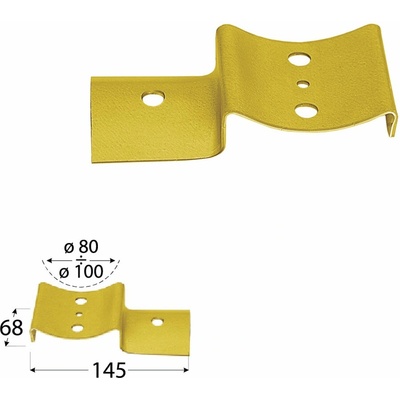 Domax LBO spojka okrúhlych trámov typu T 2 - 145 x 68 x 2.5 mm 4 ks