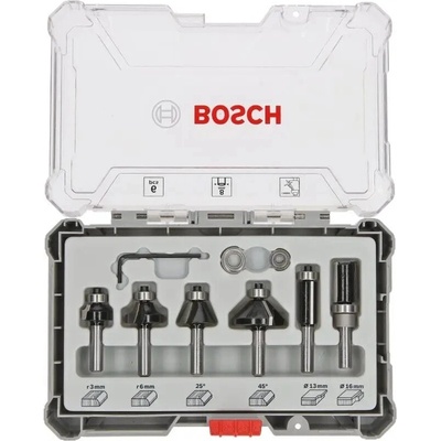 Bosch sada fréz Pro 6 ks na drevo, stopka 8 mm, 2607017469