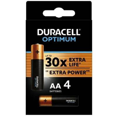 Алкална батерия duracell optimum lr6 /4 бр. в блистер/ 1.5v (dur-ba-lr6-optimum)