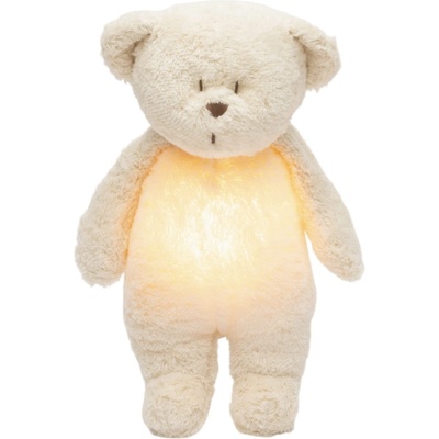 Moonie Мека играчка Moonie Organic 2.0 - Bear, с нощна лампа и успокояващи звуци, Polar (M-MPO2)