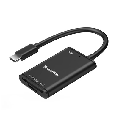 ColorWay Четец на карти, CW-CR-02, USB-C към USB 3.0 / SD / MicroSD (CW-CR-02)