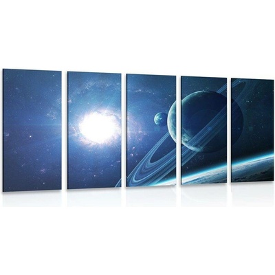 5-dílný obraz planeta ve vesmíru - 100x50
