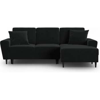 Cosmopolitan Design Черен кадифен разтегателен ъглов диван с място за съхранение (десен ъгъл) Kyoto - Cosmopolitan Design (COS_RCF_2_F1_KYOTO10)