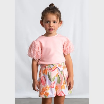 Mayoral Пола панталон цветя в розово и оранжево за мини момиче Mayoral