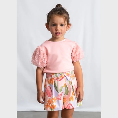 Mayoral Пола панталон цветя в розово и оранжево за мини момиче Mayoral
