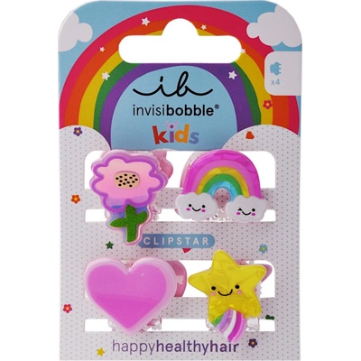 Invisibobble CLIPSTAR KIDS Happy World - Sponka do vlasů 4 ks