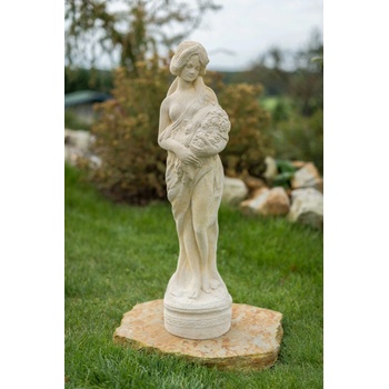 ZahradniDekorace zahradní sochy - Dívka s kyticí, výška 80cm, 20kg