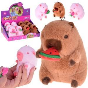 Jokomisiada Adorable CAPYBARA pendant eating a watermelon mini mascot 10 cm ZA5733