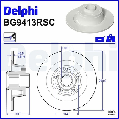 Brzdový kotúč DELPHI BG9413RSC