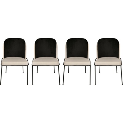 Kalune Design Dore zamat čierna / krémová 4 ks