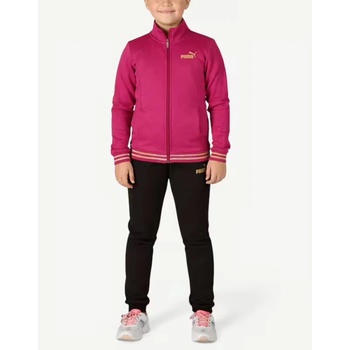 PUMA Essentials+ Glitter Full-Zip Tracksuit Violet/Black