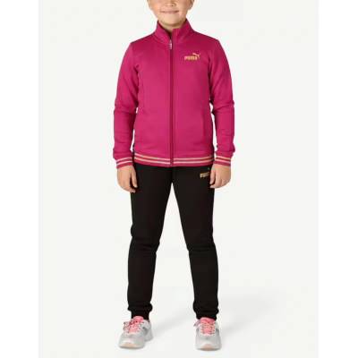 PUMA Essentials+ Glitter Full-Zip Tracksuit Violet/Black