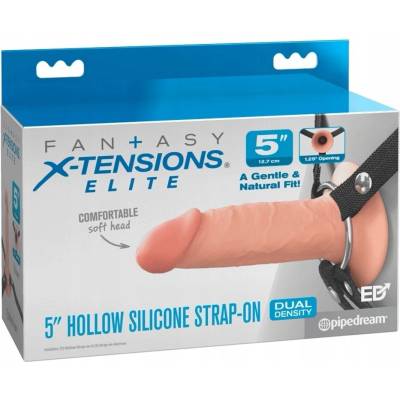 Pipedream Fantasy X-Tensions Elite 7" Silicone Hollow Strap-on Dual Density Skin