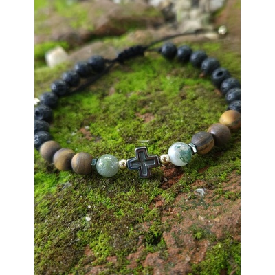 Златна мъжка гривна с кръст (МЕК3)