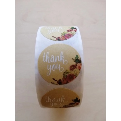 Samolepka - Thank you-květy