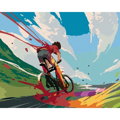 Diamondi Diamantové maľovanie - CYKLISTA VO FARBÁCH Rámovanie: bez rámu a bez vypnutia plátna, Rozmer: 40x50 cm