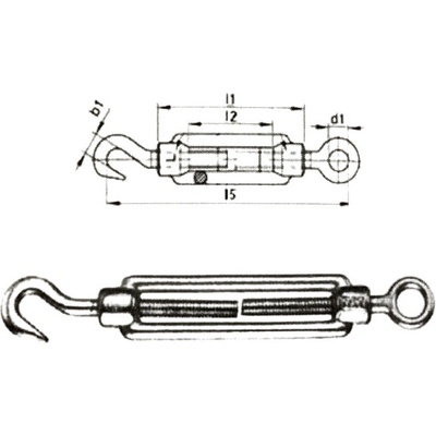 Šroub napínací trubkový, DIN 1478, oko-hák, pozinkovaný M20, balení 1 ks – Zboží Mobilmania