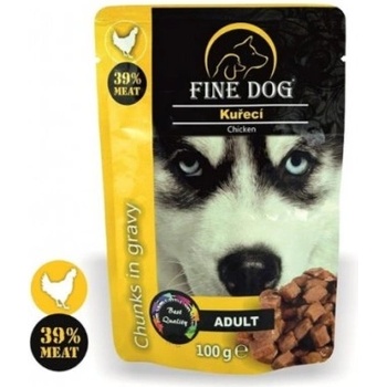 Fine Dog Adult Pouch Chicken 100gr - Беззърнен пауч с пилешко месо за всички породи кучета 100гр