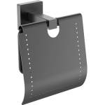 Makena Поставка за тоалетна хартия с капак Square черен мат (3446171)