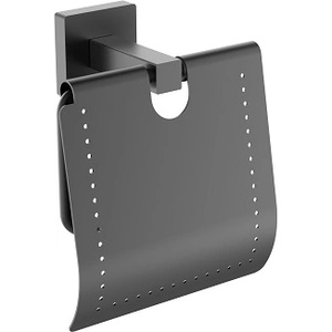 Makena Поставка за тоалетна хартия с капак Square черен мат (3446171)