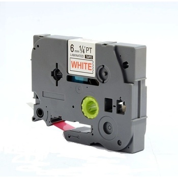 Pro Brother Съвместима лента с Brother TZ-212 / TZe-212, 6mm x 8m, червен печат / бял фон (TZe212)