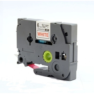 Compatible Съвместима лента с Brother TZ-212 / TZe-212, 6mm x 8m, червен печат / бял фон (TZe212)