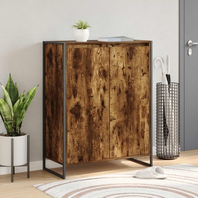 vidaXL Шкаф за обувки Димящ дъб 79 x 36 x 100 см Инженерна дървесина (886464)