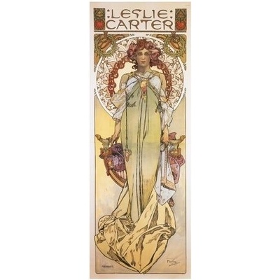 Pohled Alfons Mucha – Leslie Carter, dlouhý