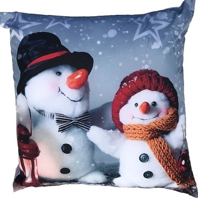 Dadka Foto vankúš Sněhuláci 40x40