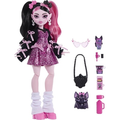 Monster High Кукла Monster High - Draculaura, с домашен любимец, 28 cm (JHK29)
