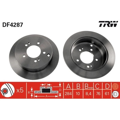 TRW Brzdový kotúč DF4287