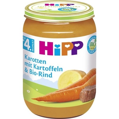 HiPP Bio Menu Mrkev s bramborem a Bio hovězím masem 190 g – Zboží Dáma