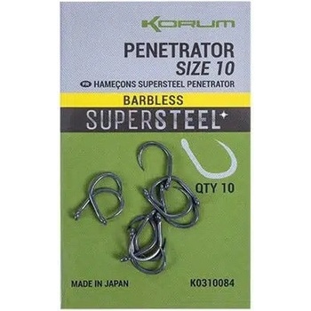 Korum Supersteel Penetrator Hooks Barbless vel.12 10 ks