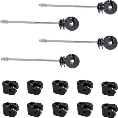 VNT electronics s.r.o. Sada 10 ks izolátorů s dlouhou podpěrou pro elektrický ohradník + malé nasouvací izolátory 40 ks