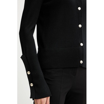 Simona Corsellini Вълнена жилетка Simona Corsellini дамска в черно от лека материя A25CPCRE0201 (A25CPCRE0201)