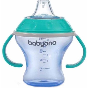 Babyono Неразливаща чаша с мек накрайник Babyono - 180 ml, тюркоаз (5901435414194)