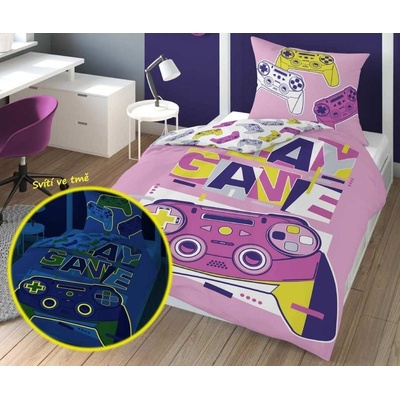 Detexpol Obliečky Play Game svietiaci Bavlna 140x200 70x80